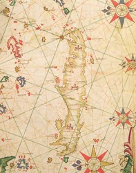 Die Insel Kreta, aus einem nautischen Atlas, 1651 (Detail)